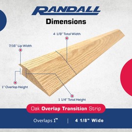 Randall Oak 1inches Overlap Edge Floor Transition 4 1/8inches Wide (6 FT Long)