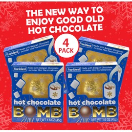 Christmas Hot Chocolate Bombs Gift Set, 4 Pack Original Cocoa Bomb filled with Marshmallows, Bulk Holiday Gifts with Merry Christmas Bag