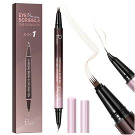 Eyebrow Pen, Waterproof Microblading Eyebrow Pencil, 2-in-1 Dual-Ended 4 Tip Eye Brow Makeup Pen for Women with Precise Curved Brush-Tip Create Natural Hair-Like Brows, Last All-Day (Light Blonde)