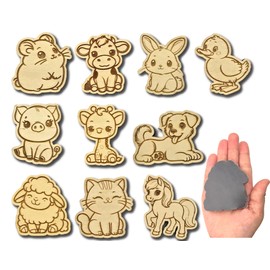 10 Kühlschrankmagnete für Kinder |aus FSC zertifiziertem Holz | Süße Tiermotive zum Lernen und Spielen | Pädagogisches Magnetspielzeug zu bemahlen | Geburtstagsgeschenk | handgemacht aus Deutschland