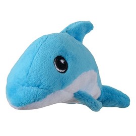 Snuggle Puppy Tender-Tuffs Tiny - Tough Plush Dog Toys for Puppies and Small Breeds - Stuffed Blue Dolphin with Puncture Resistant Squeaker