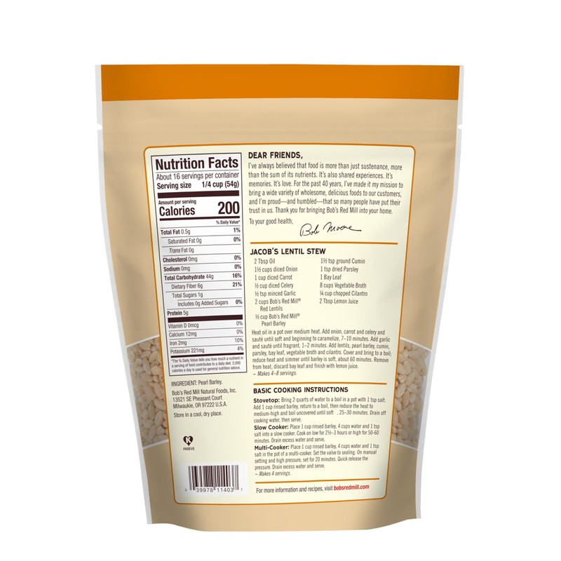 Bob's Red Mill Pearl Barley, 30oz (Pack of 4) -