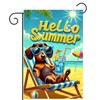 BlissYard Hello Summer Garden Flag Dachshund Dog Flag 12x18 Inch