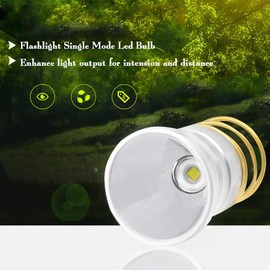 2 Pack XM-L2 1200 Lumens 1 Mode P60 Led Drop In Design Replacement Bulb for Surefire Hugsby 6P 9P G3 S3 D2 C2 G2 Z2