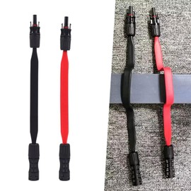 Solar Cable Window Feed-Through 6 mm² Flat Cable PV Cable for Balcony Power Plant 35 cm, PV Solar Cable MC Window Feed-Through Flexible, 1 Pair