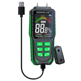 Rechargeable Wood Moisture Meter, Firewood Moisture Tester, Drywall Moisture Detector Professional Moisture Content Meter Lumber Logs Concrete Floors Carpet Ceiling Building Material Hardwood