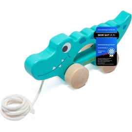 Wooden Crocodile Pull Along Toy, Child-friendly Educational Toy, Kids Toy for Pulling, Pushing and Playing