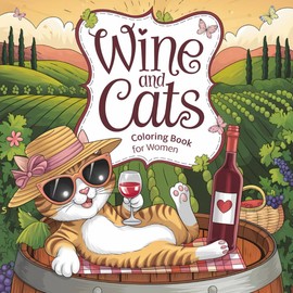 Wine and Cats Coloring Book for Women: A Relaxing Gift for Cat Lovers Who Love Vino and Whiskers