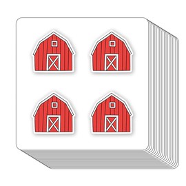 Farm House Stickers 1in for Scrapbooking, Arts, Craft, Kids DIY, Calendars Journals 80-Pack