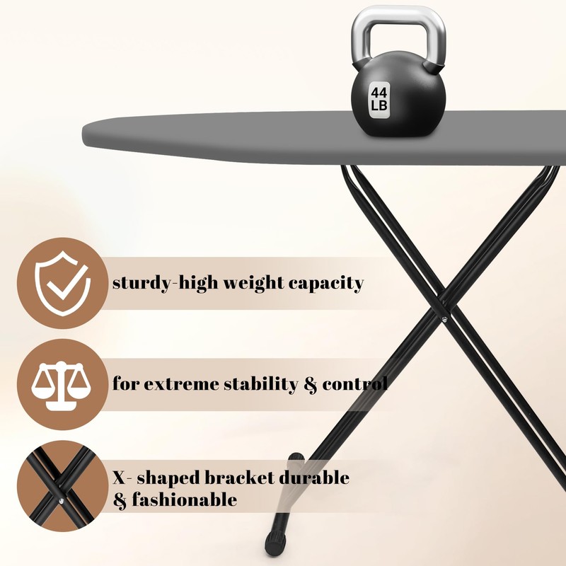 RIZTAIK Ironing Board, Compact and Space Saver,Size 13 x 43,