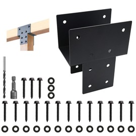 SZDTCF 1 Pack ​​Post Cap Tie Brackets - Heavy Duty Tie Rod Brackets for 4"x4"(Actual 3.5"x3.5") Wood Posts to Beam Connections Wood Post Tie Bracket