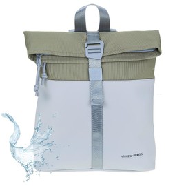 New Rebels Backpack Women's Bag Fashion Small Women's Backpack Mini Handbag Tarpaulin Waterproof New York Backham Small 51.1331 + Key Case Bagboom, Ferron Grey/Olive 08