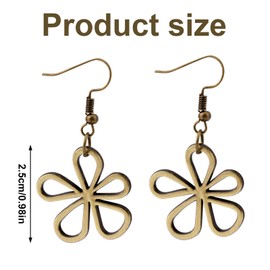 Boho Flower Earrings, Vintage Hollow Flower Dangle Drop Earrings Bohemian Hippie Ethnic Tribal Style Jewelry Accessories for Women and Men