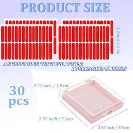 30 Sets Press on Nail Box Nail Display Case Artificial Nail Display Storage Box with 60 Pcs Adhesive Double Sided Tape Press On Nail Packaging for Nail Salon