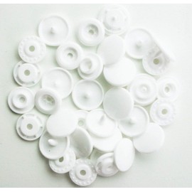 200 Sets T5 Resin Plastic Snaps, BetterJonny Size 20 Glossy Round Resin Plastic Buttons Fasteners for Cloth Crafts Towels DIY, White