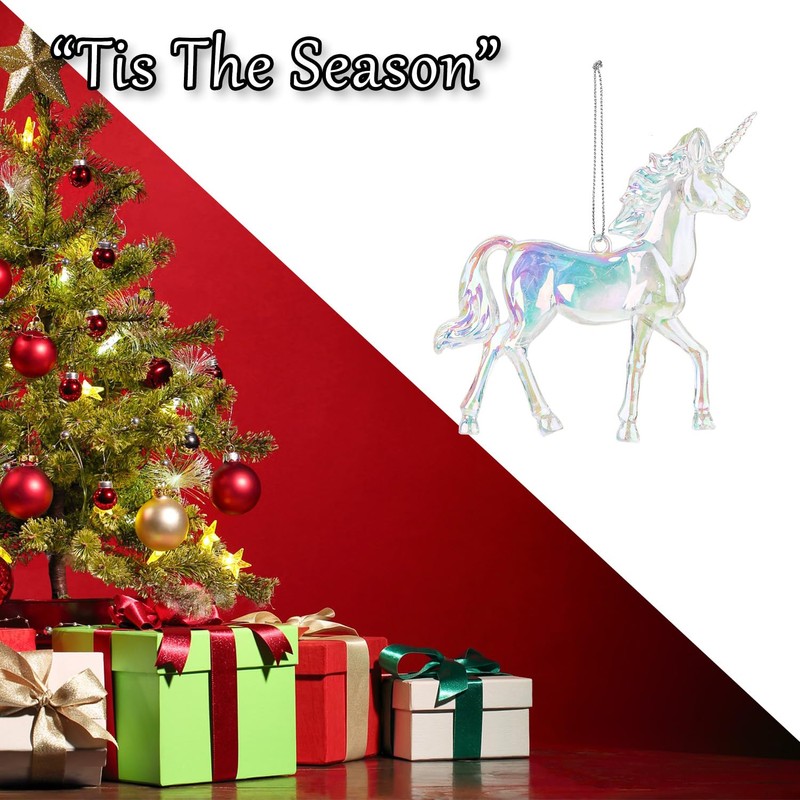 VFM e-Store - Christmas Tree Decoration Iridescent Acrylic Unicorn X