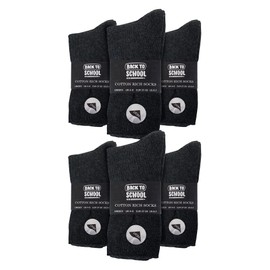 Sock Snob 12 Pair Multipack Kids Plain School Socks | Boys & Girls | 3 Sizes Childrens Cotton Rich Socks (7-10 Years, Grey)