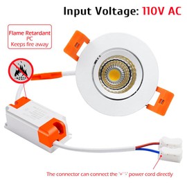 LightingWill 2inch LED Dimmable Downlight, 3W COB Recessed Ceiling Light, Ultra Warm White 2700K, CRI80, 25W 220LM Halogen Bulbs Equivalent, White (4 Pack)