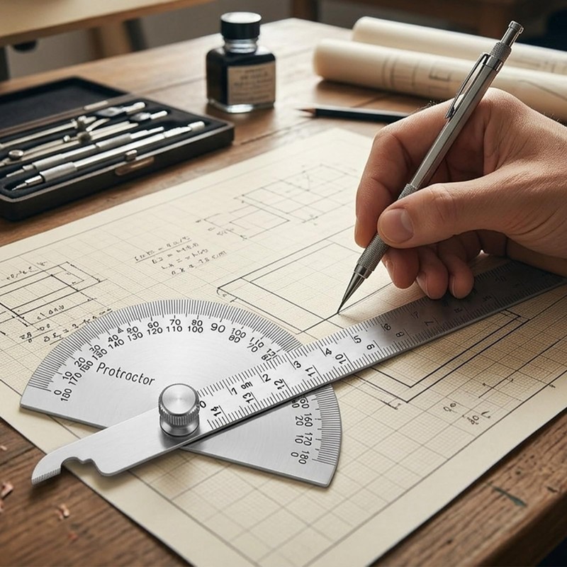 Metal Protractor Miter Angles Finder Machinist Stainless Steel Protractor
