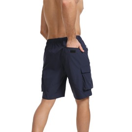 Tansozer Mens Shorts Quick Dry Hiking Cargo Shorts Summer Breathable Work Shorts Outdoor Shorts with Zip Pockets Blue S