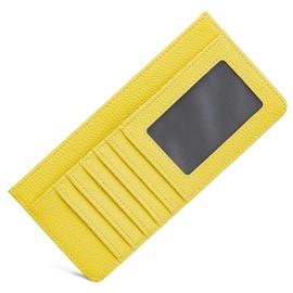 jessimi Women's Thin Long Wallet, Card Case, Coin Purse with Gusset, Thin, Long Wallet, Slim, Bill Holder, Sub-Wallet, For Travel, Weddings, Ceremonial Occasions, Unisex, yellow