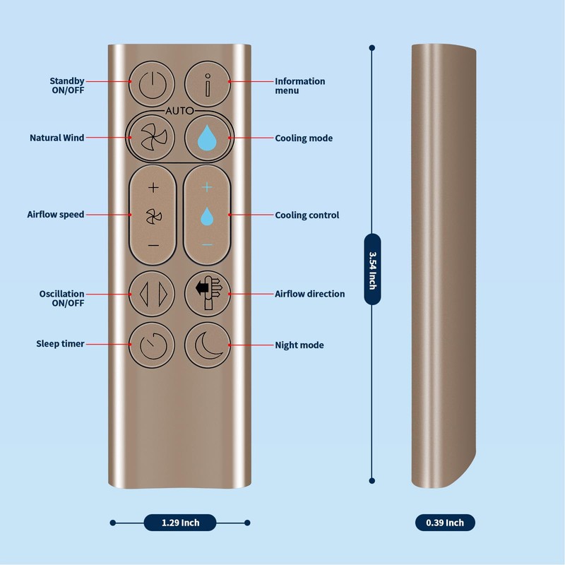 RETROSUN Replacement Fan Remote Control for Dyson Pure Humidify+Cool Tower