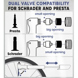 Topward Mini Bike Pump with Mounting Bracket - Fits Presta & Schrader Valves, Portable Hand Pump for Road and Mountain Bicycles, Includes Football Pump Needles and Inflatable Accessories
