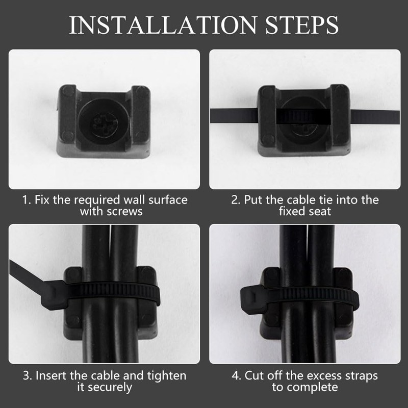 Sixfolo Pack of 10 Magnetic Cable Tie Holders 22 mm