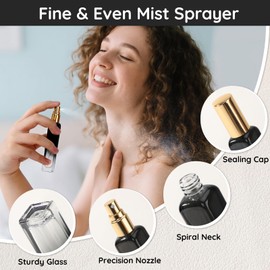 Segbeauty 3 Pack Travel Cologne Sprayer, 0.5oz Empty Perfume Spray Bottle, 15ml Refillable Cologne Travel Bottles, Perfume Atomizers, Fine Mist Sprayer Fragrance Liquid Cosmetic Container Kit