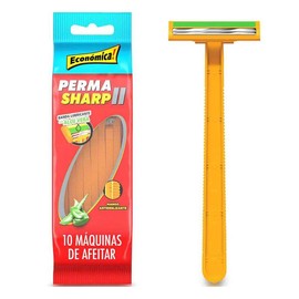 Rastrillo Permasharp II Desechable Con 2 Hojas Y Mango Antideslizante 10 Unidades
