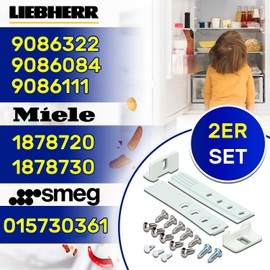 2 piece door mounting set tow hinge for built-in fridge and freezer 9086322 for Liebherr 187820 for Miele 015730361 for Smeg - MONTERAL