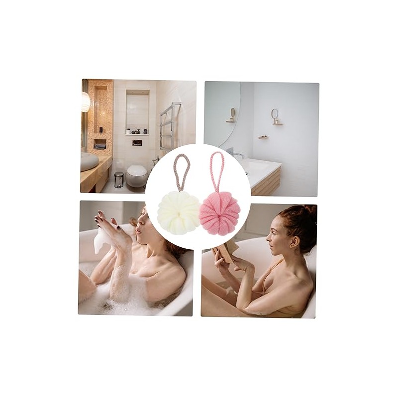 Nolitoy 4piezas Accesorios Baño Bolas Exfoliantes Esponja Exfoliante Corporal Seguro