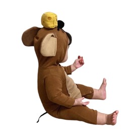 Moerstar Baby Halloween Cosplay Costume, Baby, Cute, Rat, Children, Boys, Girls, Kids, Autumn Wear, Long Sleeve, Romper, Coverall, Newborn, Commemorative Photography, Sleeping Art (Brown, 35.4 inches