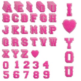 104 Pcs Pink Chenille Patch Iron on Chenille Letter Patches Letterman Jacket Patches Stoney Clover Patches Chenille Iron on Letters Iron on Letter Patches Varsity Letter Patches.