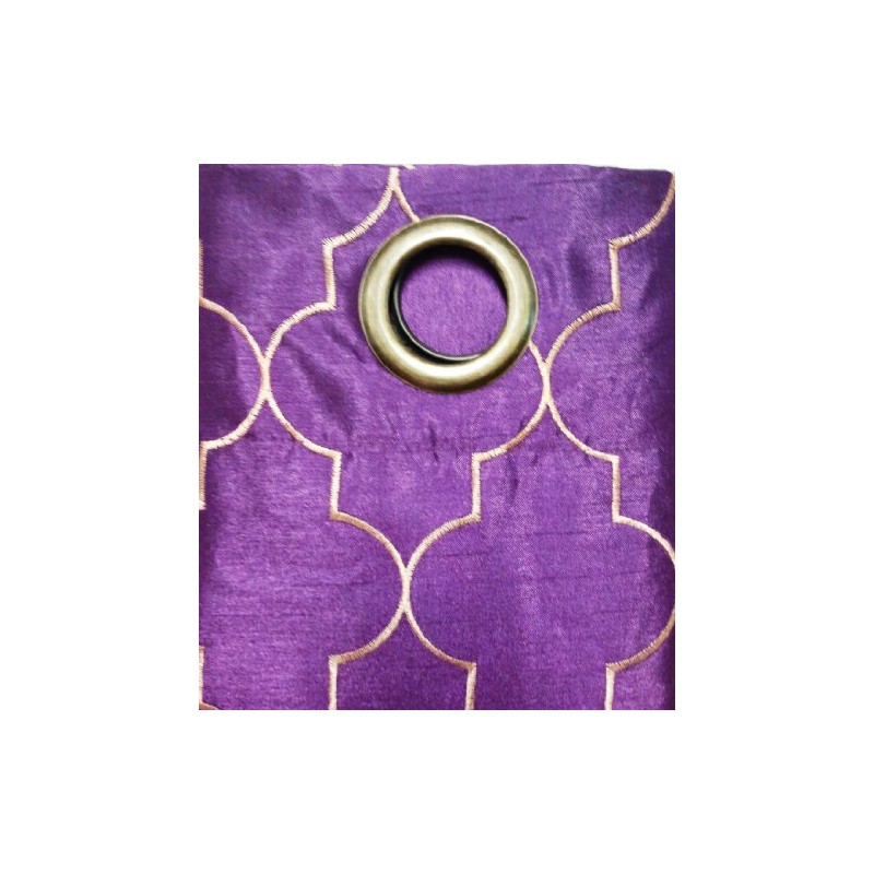Stylemaster Hudson 55 by 84-Inch Embroidered Faux Silk Brass Grommet