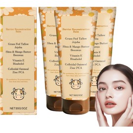 Bálsamo regenerador de la barrera de sebo, hidratante facial de sebo, bálsamo de sebo de res con avena coloidal, nutrición profunda para fortalecer la barrera natural de la piel, para piel seca (3)