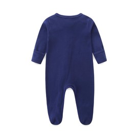 KIDDLETOWN Baby Pyjamas Boys and Girls Long Sleeve Sleepwear Double Zip with Feet for Toddler Boys and Girls, darkblue