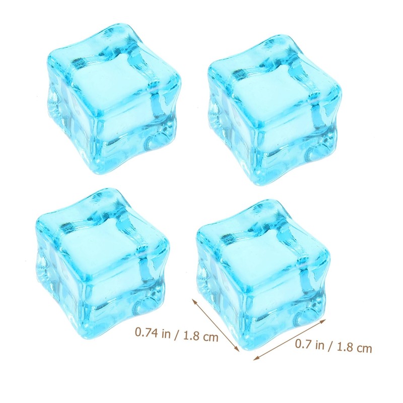 Totority Decorative Ice Cubes 50pcs Square Crystal Fish Tank Decor
