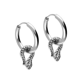 FILANGO 1 Pair Surgical Steel Ear Clicker Hoop Earrings | Snake | Choice of Colours and Sizes, Stainless Steel