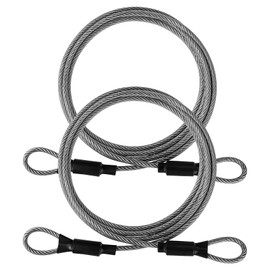 4FT Stainless Steel Security Cable, 2 Pack 1/8 Inch Luggage Lock Safety Cable Braided Safety Wire Rope Cables Locks with Double Loop Flexible, Durable ​for Luggage Lock, Travel, Bicycle, Outdoor Use