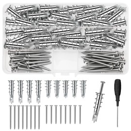 Hengxinchen Pack of 109 Rigypsum Dowels Metal, Cavity Dowels Metal with Screws, Self-Drilling Plasterboard Dowels, Rigypsum Dowels for Heavy Loads for Mounting in Concrete, Bricks, Stone, Plasterboard