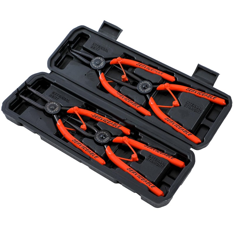 KATSU Tools 4-Piece Snap Ring Pliers Set 7 Inch Internal