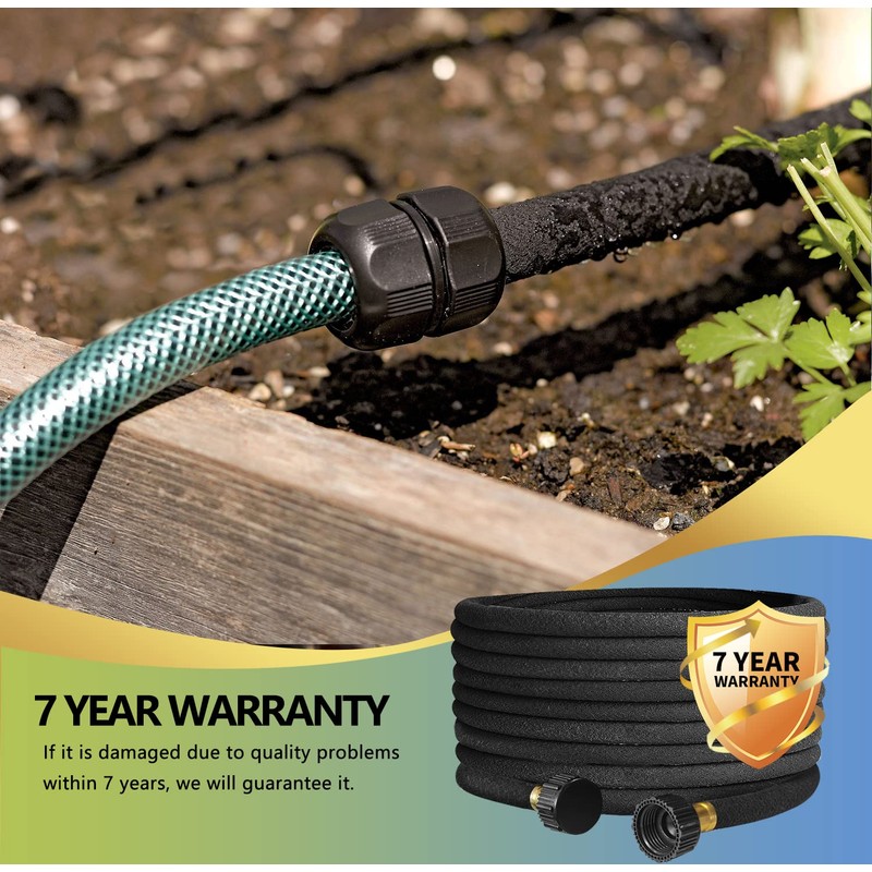 Holldoor Soaker Hose 25 ft 3-Pack for Garden Beds with