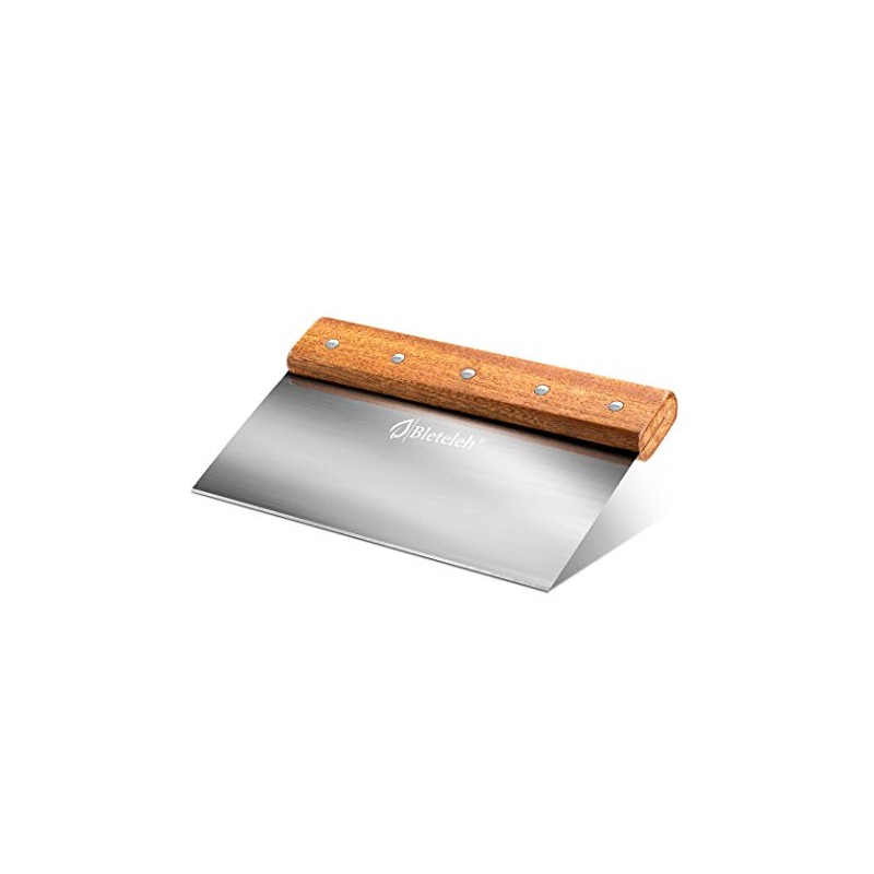 8-inch Long Bench/Dough Scraper, Stainless Steel Blade, Commercial Kitchen Tool