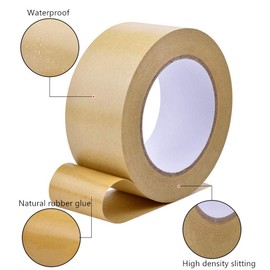 jimtinso Self Adhesive Picture Frame Backing Tape,2'' Wide x 55 Yd Rolls Kraft Paper Packing Tape