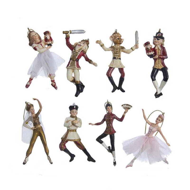 Kurt Adler W20229 2.75" Polyresin Nutcracker Suite Miniature Set, 8