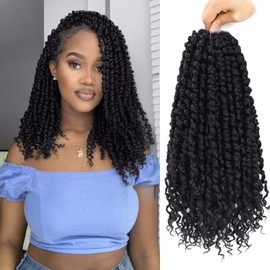 9 Packs Passion Twist Crochet Hair 12 Inch Pre-twisted Passion Twist Hair Pre Looped Crochet Passion Twist Hair Bohemian Short Passion Twist Crochet Braids Hair for Women Girls and Kids (10Inch,2#)