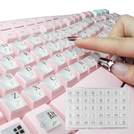 80 Pcs Raised Keyboard Keys' Stickers for Long Nails Typing and Gaming, TM