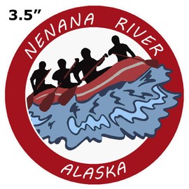 Nenana River, Alaska White Water Rafting Decorative Car Truck Window Sticker Decal Vinyl Die-Cut Badge Emblem Vacation Souvenir Travel Gear