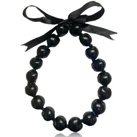 Native Treasure 18" Mens and Womens Real Black Kukui Nut Necklace from the Lumbang Tree, Tropical Jewelry Summer Beach Necklace From the Philippines